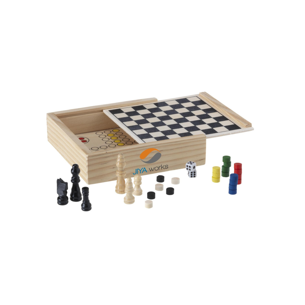 Logotrade liikelahjat mainoslahjat tuotekuva: WoodGame 5-in-1 -pelisetti