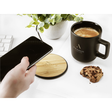 Logotrade liikelahja mainoslahja kuva: Bamboo 10W Wireless Charger langaton pikalaturi