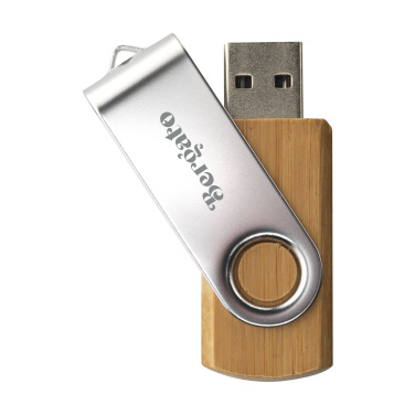 Logotrade mainostuotet kuva: USB Twist Bamboo 16 Gt