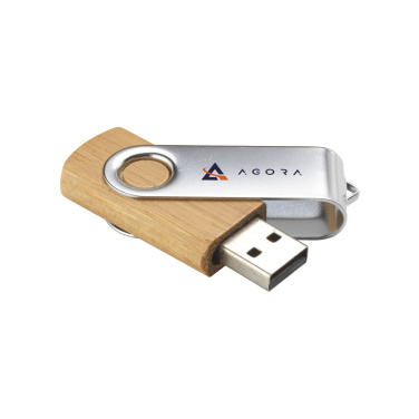 Logotrade mainostuotet kuva: USB Twist Bamboo 16 Gt