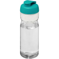 H2O Active® Eco Base 650 ml -urheilujuomapullo läppäkannella, Läpinäkyvä / Aqua sininen