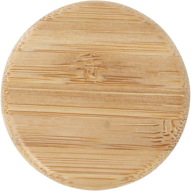 Logotrade mainoslahjat ja liikelahjat tuotekuva: Lume 500 ml:n himmeä natronkalkkilasipullo, jossa on bambukansi