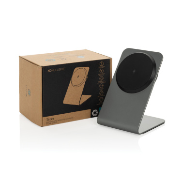 Logotrade mainoslahjat kuva: Terra alumiininen 15 W:n magneettinen langaton latausteline