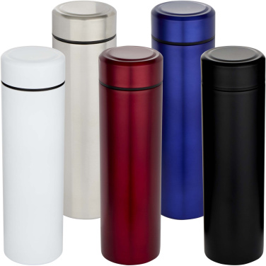 Logotrade mainoslahja tuotekuva: Taylor 450 ml:n tuplaseinäinen, ruostumattomasta teräksestä valmistettu termospullo teesuodattimella