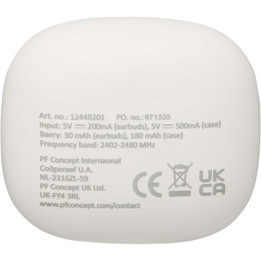 Logotrade mainoslahjat kuva: Alterf kierrätysmuovista valmistetut langattomat True Wireless Bluetooth® -kuulokkeet silikonisilla korvasovittimilla