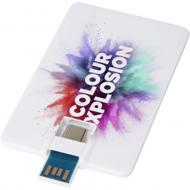 Logotrade reklaminės dovanos nuotrauka: Duo plonas 64 GB USB diskas su Type-C ir USB-A 3.0