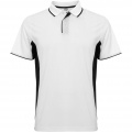 Montmelo unisex sportinis polo trumpomis rankovėmis, Balta / vientisa juoda