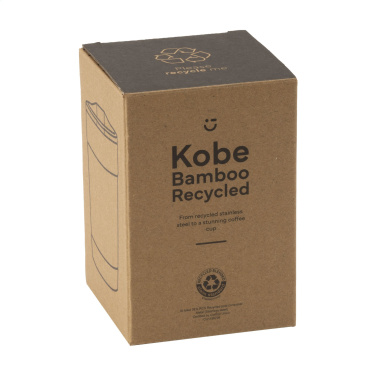 Logotrade reklaminiai produktai nuotrauka: Kobe Bamboo RCS Recycled Steel 350 ml kavos puodelis