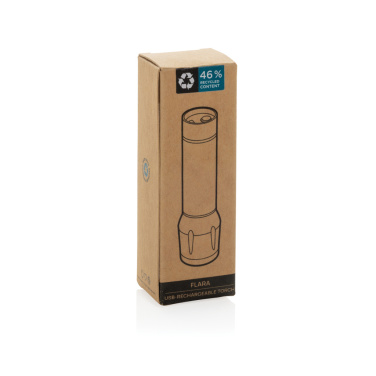 Logotrade reklaminiai produktai nuotrauka: „Flara RSC“ perdirbto plastiko USB įkraunamas žibintuvėlis