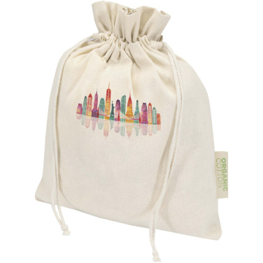 Logotrade reklaminiai produktai nuotrauka: Odisha 140 g/m² OCS ekologiškas dovanų maišelis - 30 x 25 cm