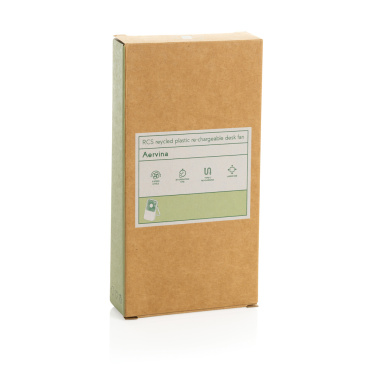 Logotrade firminės dovanos nuotrauka: „Aervina RCS“ perdirbto plastiko įkraunamas stalo ventiliatorius