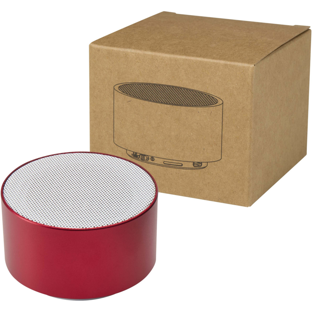 Logotrade dovana nuotrauka: „Ankaa“ 3 W perdirbto aliuminio belaidis „Bluetooth®“ garsiakalbis
