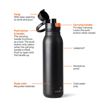 Logotrade firminės dovanos nuotrauka: Nordic Drift Trail RCS viensienis vandens butelis 750 ml
