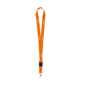 KeyCord 2 cm štrope, fluorescējošs oranžs