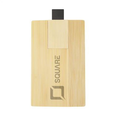 Logotrade dāvanas foto: Kredītkarte USB Bamboo 64 GB