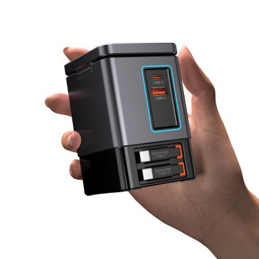 Logotrade biznesa dāvanas foto: Urban Vitamin Sacramento 105W GAN lādētājs+ievelkami kabeļi