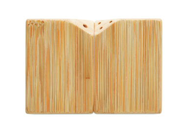 Logotrade ziemassvētku dāvanas foto: Bambusa sāls un piparu komplekts