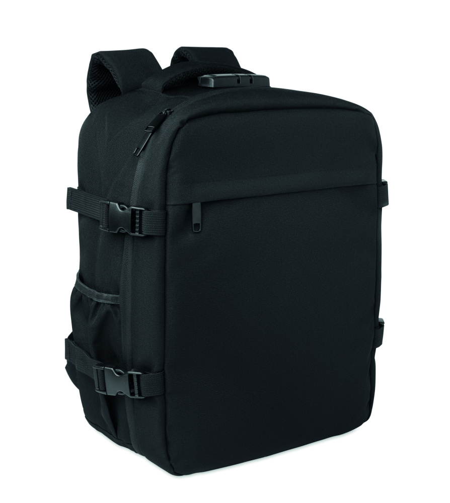 Logotrade Ideja dāvanas foto: 15" RPET mugursomas slēdzene 20L