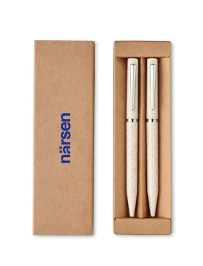 Лого трейд pекламные подарки фото: Wheat straw/ABS twist pen set