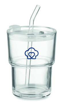 Логотрейд бизнес-подарки картинка: Glass tumbler with straw 400ml