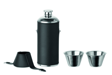 Лого трейд pекламные cувениры фото: Hip flask with shot cups