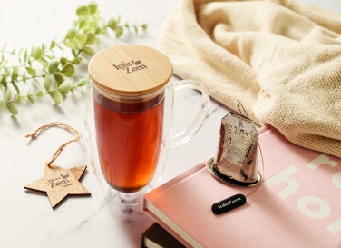 Логотрейд pекламные подарки картинка: Double wall glass mug 450ml