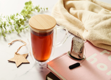 Логотрейд pекламные cувениры картинка: Double wall glass mug 450ml