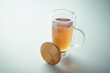 Логотрейд pекламные подарки картинка: Double wall glass mug 450ml