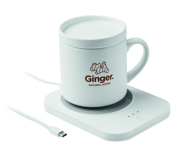 Логотрейд pекламные продукты картинка: Wireless charger mug warmer set