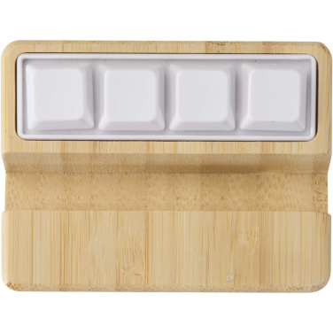 Логотрейд pекламные подарки картинка: Algol подставка для телефона из переработанного пластика и игрушка-фиджет с бамбуковыми деталями