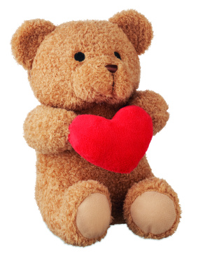 Логотрейд pекламные продукты картинка: Teddy bear with heart 23cm