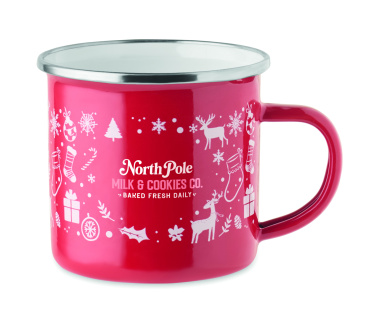 Логотрейд pекламные продукты картинка: Christmas enamel mug 300ml