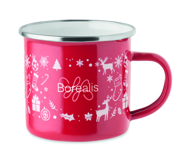 Логотрейд pекламные продукты картинка: Christmas enamel mug 300ml