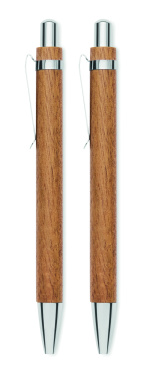 Логотрейд pекламные подарки картинка: Acacia wood pen and pencil set