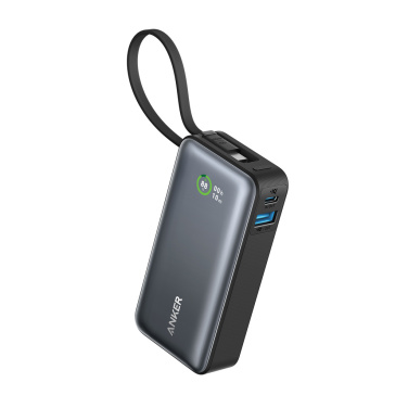Логотрейд pекламные подарки картинка: Внешний аккумулятор Anker Nano Power Bank 30 Вт, встроенный кабель USB-C.
