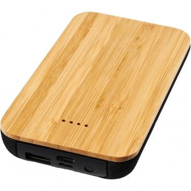 Logotrade profilreklam bild: Framtida bambu/tyg 6 000 mAh trådlös powerbank