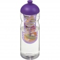 H2O Active® Base 650 ml sportflaska med kupollock och fruktbehållare, Transparent / lila