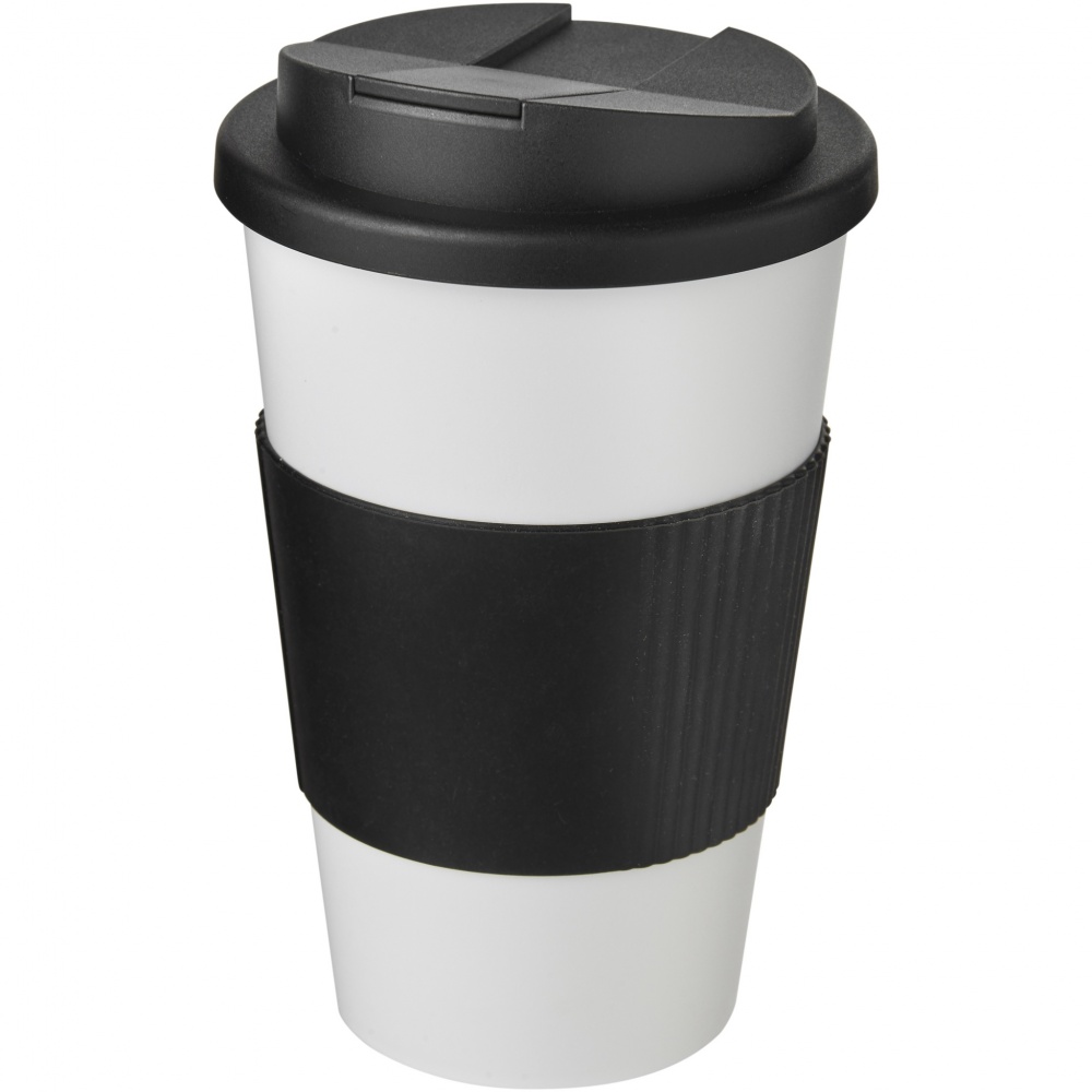 Logotrade profilprodukter bild: Americano® 350 ml mugg med grepp och spillsäkert lock