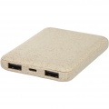 Asama 5000 mAh trådlös powerbank i halm, Beige