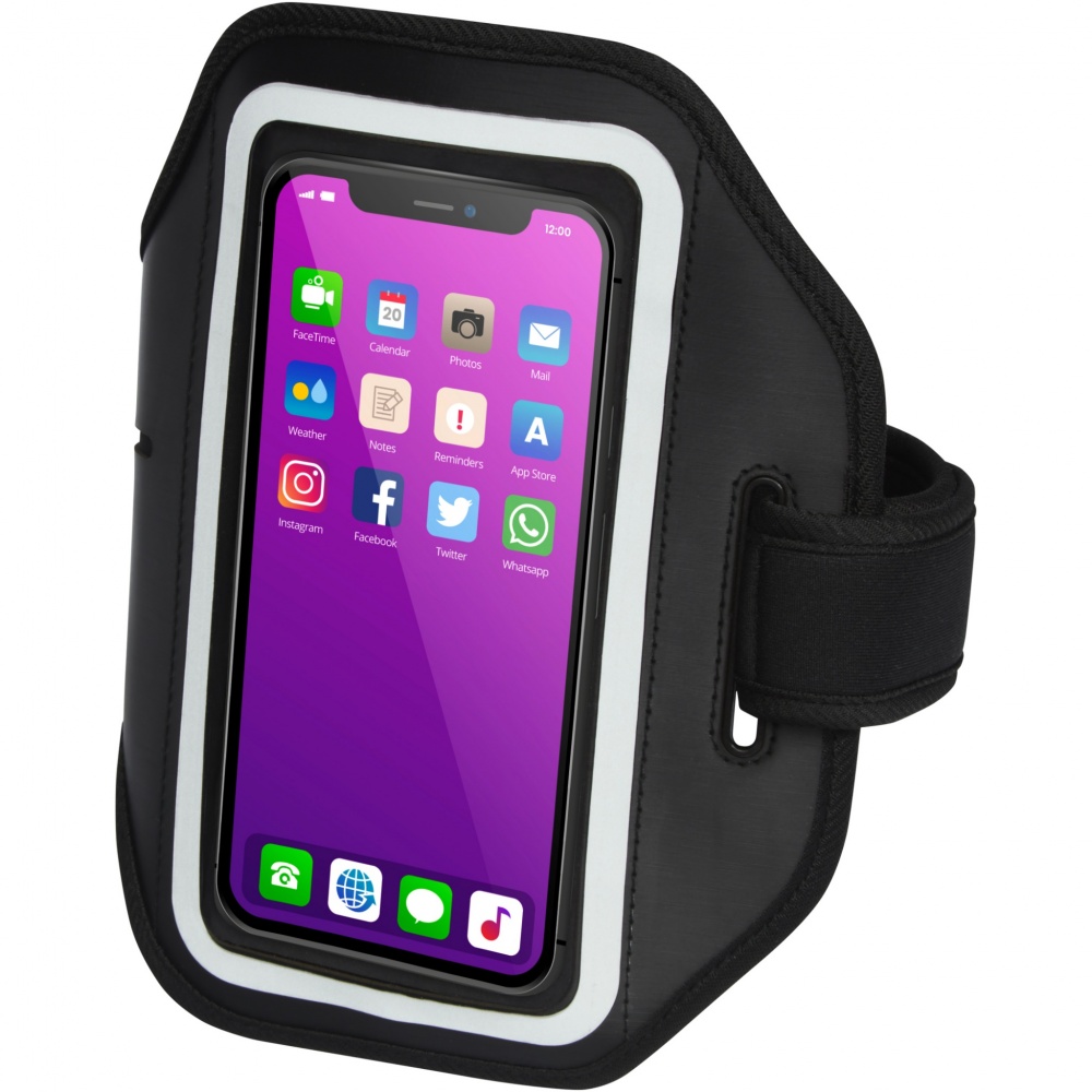 Logotrade kampanjprodukter bild: Haile reflekterande smartphone-armband med transparent skydd