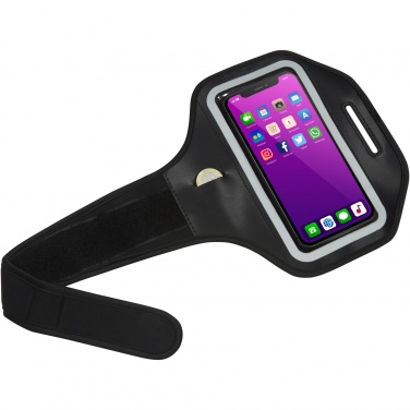 Logotrade profilprodukter bild: Haile reflekterande smartphone-armband med transparent skydd