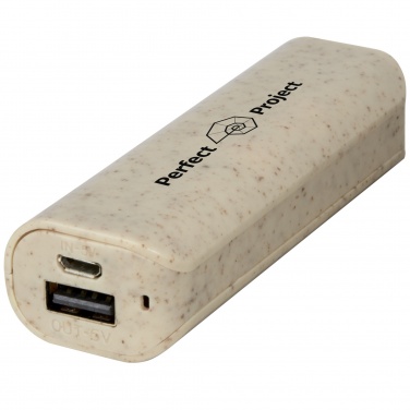 Logotrade presentreklam bild: Yoko 1 200 mAh powerbank i halm