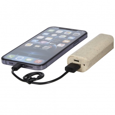 Logotrade presentreklam bild: Yoko 1 200 mAh powerbank i halm