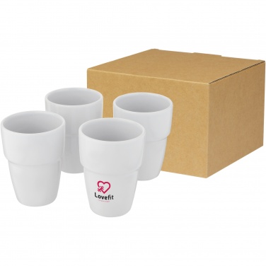 Logotrade reklamprodukter bild: Staki 4-delars 280 ml staplingsbar mugg i presentförpackning