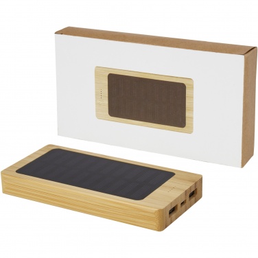 Logotrade profilprodukter bild: Alata 8 000 mAh soldriven powerbank av bambu