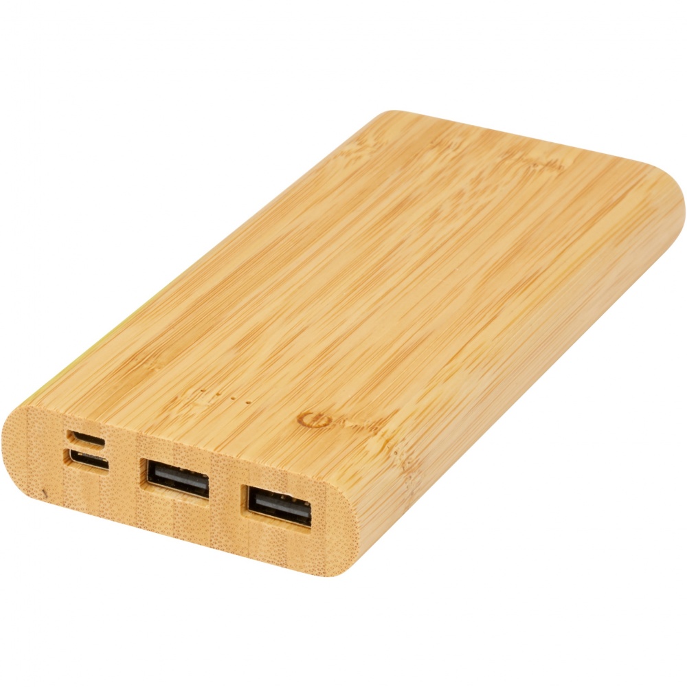 Logotrade reklamprodukter bild: Tulda 10,000 mAh powerbank i bambu