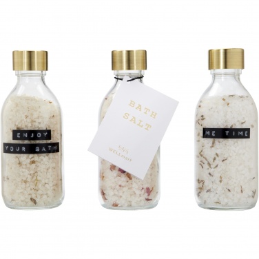 Logotrade profilprodukter bild: Wellmark Just Relax 3-delad presentförpackning med badsalt, 200 ml