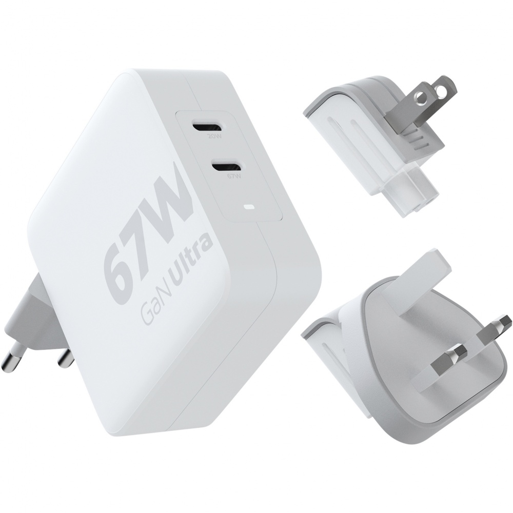 Logotrade profilreklam bild: Xtorm XVC2067 GaN Ultra 67 W reseladdare med 100 W USB-C PD-kabel