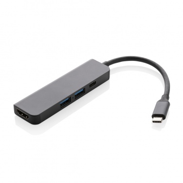 Logotrade reklamprodukter bild: Terra hub med HDMI input i RCS återvunnen aluminium