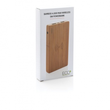 Logotrade presentreklam bild: Bambu 4.000 mAh trådlös 5W powerbank